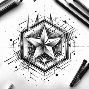 abstract-shape-tattoo – tattoo design ideas free ai generated – diminutive – for-lower-chest – Gallery: geometric-inkby-ai