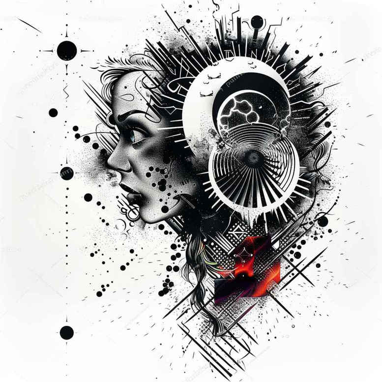 abstract-shape-tattoo – tattoo design ideas free ai generated – discreet – for-shoulder – Gallery: geometric-inkby-ai