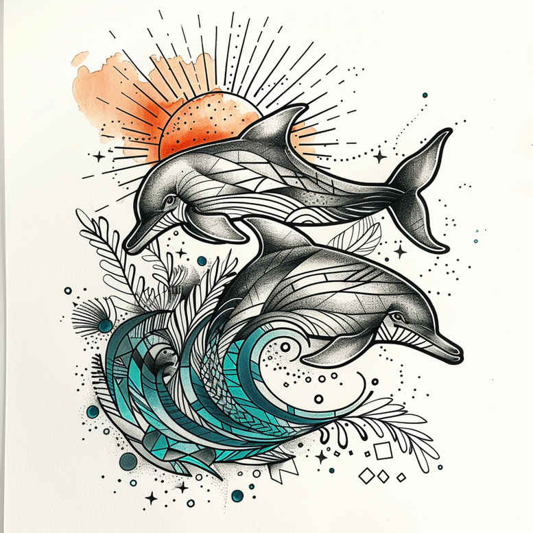 abstract-shape-tattoo – tattoo design ideas free ai generated – precise – for-shin – Gallery: geometric-inkby-ai