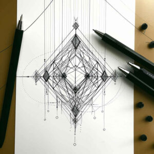 angular-tattoo – tattoo design ideas free ai generated – dotwork – for-fingers – Gallery: geometric-inkby-ai
