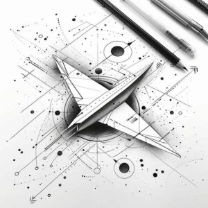 angular-tattoo – tattoo design ideas free ai generated – no-fill – for-lower-arm – Gallery: geometric-inkby-ai