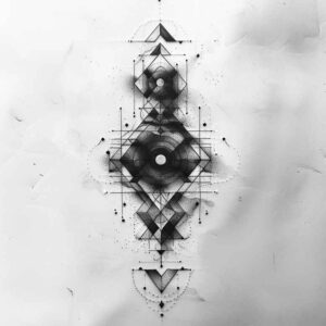 angular-tattoo – tattoo design ideas free ai generated – tiny-motif – for-biceps – Gallery: geometric-inkby-ai