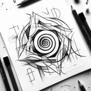 angular-tattoo – tattoo design ideas free ai generated – uncluttered – for-full-back – Gallery: geometric-inkby-ai
