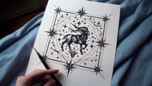 circle-tattoo – tattoo design ideas free ai generated – fine-line – for-shin – Gallery: geometric-inkby-ai