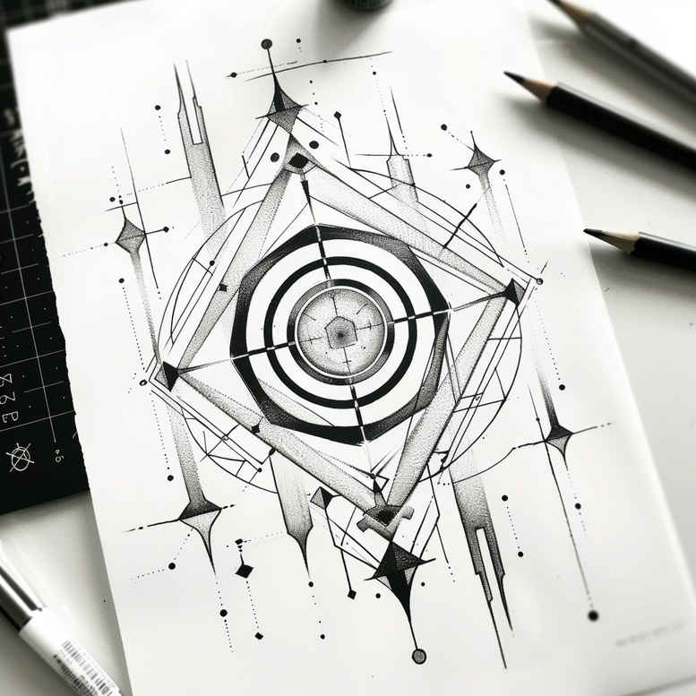 continuous-line-tattoo – tattoo design ideas free ai generated – little-tattoo – for-fingers – Gallery: geometric-inkby-ai