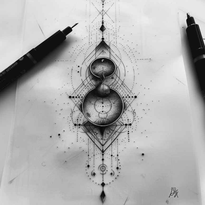 continuous-line-tattoo – tattoo design ideas free ai generated – minimalist – for-arm – Gallery: geometric-inkby-ai
