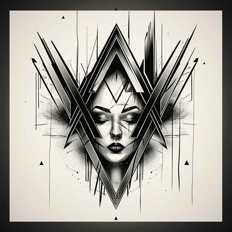 diamond-tattoo – tattoo design ideas free ai generated – basic – for-upper-arm – Gallery: geometric-inkby-ai