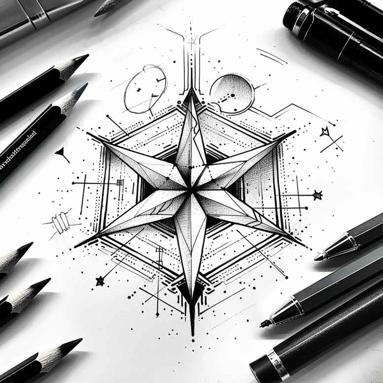 diamond-tattoo – tattoo design ideas free ai generated – clear-cut – for-side-torso – Gallery: geometric-inkby-ai