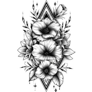 diamond-tattoo – tattoo design ideas free ai generated – no-background – for-shin – Gallery: geometric-inkby-ai