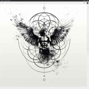 diamond-tattoo – tattoo design ideas free ai generated – pure-outline – for-upper-arm – Gallery: geometric-inkby-ai