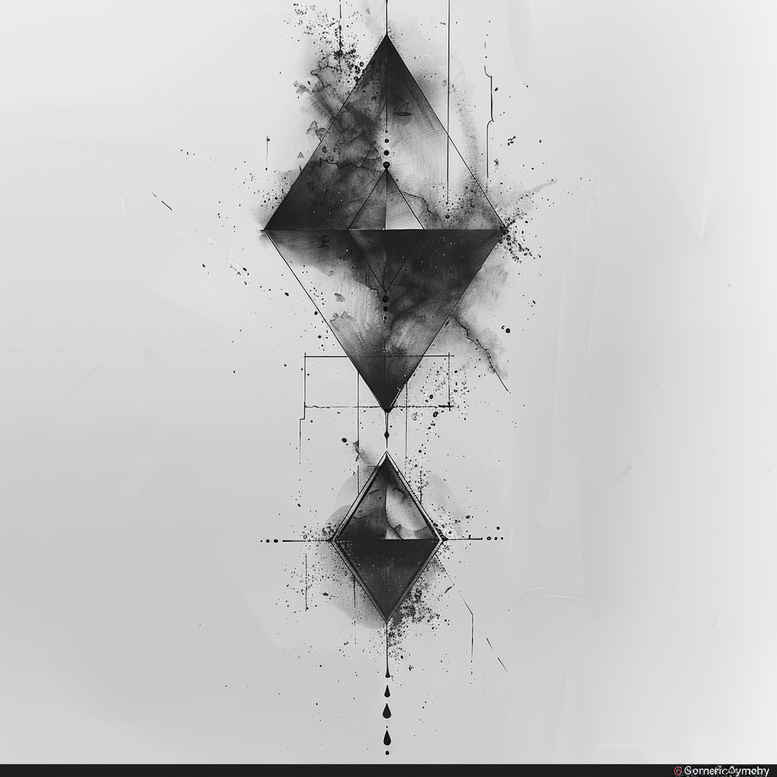 diamond-tattoo – tattoo design ideas free ai generated – pure-shape – for-lower-chest – Gallery: geometric-inkby-ai