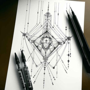 diamond-tattoo – tattoo design ideas free ai generated – simple-dot – for-collarbone – Gallery: geometric-inkby-ai