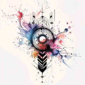 dynamic-geometric-tattoo – tattoo design ideas free ai generated – clear-edge – for-upper-thigh – Gallery: geometric-inkby-ai