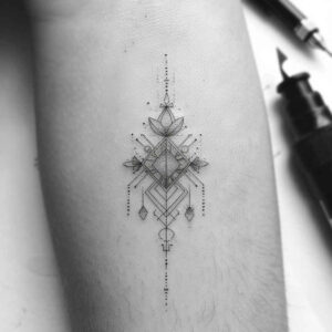 fractal-tattoo – tattoo design ideas free ai generated – precise – for-thigh – Gallery: geometric-inkby-ai
