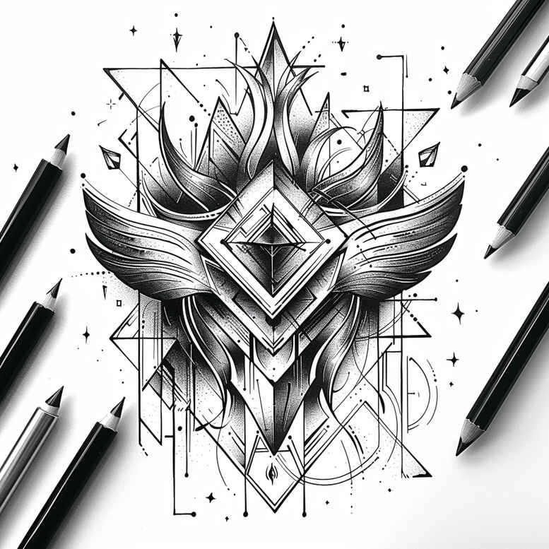 futuristic-geometric-tattoo – tattoo design ideas free ai generated – compact – for-hip – Gallery: geometric-inkby-ai
