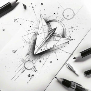 futuristic-geometric-tattoo – tattoo design ideas free ai generated – monochrome – for-back-shoulder – Gallery: geometric-inkby-ai