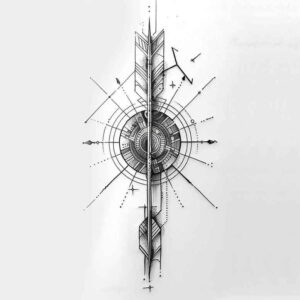 futuristic-geometric-tattoo – tattoo design ideas free ai generated – small-detail – for-toe – Gallery: geometric-inkby-ai