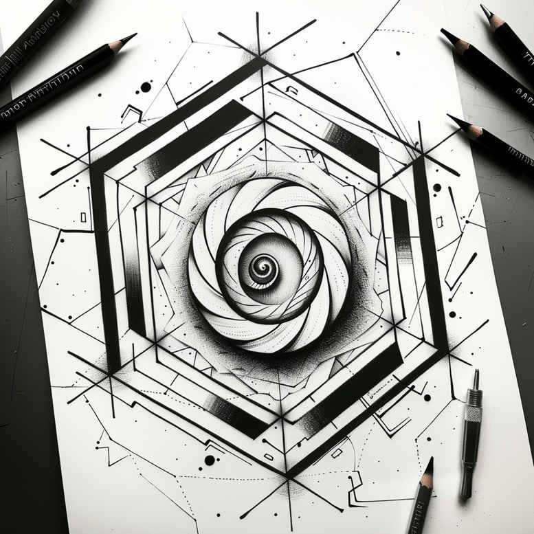 futuristic-geometric-tattoo – tattoo design ideas free ai generated – tiny-detail – for-shoulder-blade – Gallery: geometric-inkby-ai