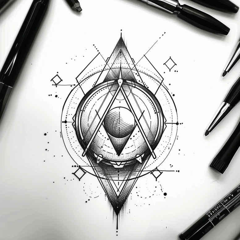 geometric-art-tattoo – tattoo design ideas free ai generated – symbol-mark – for-fingers – Gallery: geometric-inkby-ai
