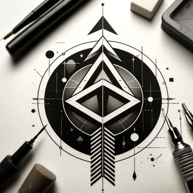 geometric-body-art – tattoo design ideas free ai generated – dainty – for-side – Gallery: geometric-inkby-ai
