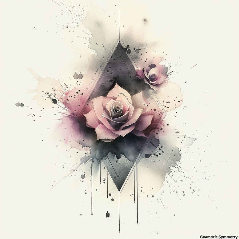 geometric-body-art – tattoo design ideas free ai generated – minimalist – for-behind-ear – Gallery: geometric-inkby-ai