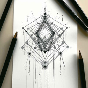 geometric-composition – tattoo design ideas free ai generated – clear-edge – for-side-torso – Gallery: geometric-inkby-ai