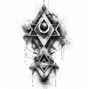 geometric-composition – tattoo design ideas free ai generated – minimalist-script – for-full-back – Gallery: geometric-inkby-ai