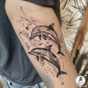 geometric-composition – tattoo design ideas free ai generated – plain – for-collarbone – Gallery: geometric-inkby-ai