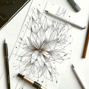 geometric-composition – tattoo design ideas free ai generated – tiny-tattoo – for-spine – Gallery: geometric-inkby-ai