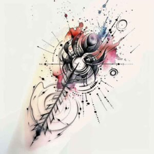 geometric-design-tattoo – tattoo design ideas free ai generated – clear-cut – for-behind-ear – Gallery: geometric-inkby-ai