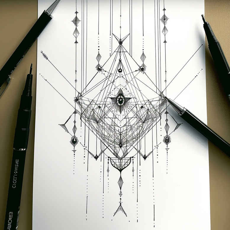 geometric-design-tattoo – tattoo design ideas free ai generated – micro-symbol – for-arm – Gallery: geometric-inkby-ai