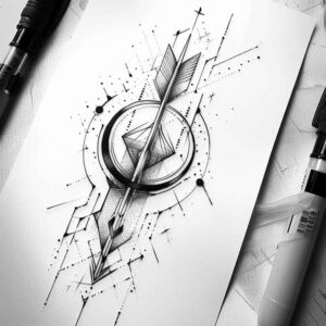 geometric-design-tattoo – tattoo design ideas free ai generated – no-fill – for-neck – Gallery: geometric-inkby-ai