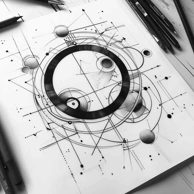 geometric-design-tattoo – tattoo design ideas free ai generated – plain-tattoo – for-shin – Gallery: geometric-inkby-ai