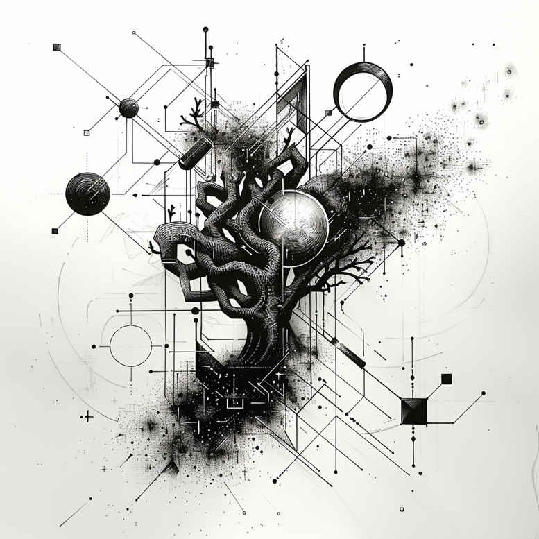 geometric-design-tattoo – tattoo design ideas free ai generated – pure-outline – for-forearm – Gallery: geometric-inkby-ai