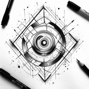 geometric-design-tattoo – tattoo design ideas free ai generated – thin-line – for-biceps – Gallery: geometric-inkby-ai