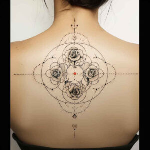 geometric-detail-tattoo – tattoo design ideas free ai generated – pinprick – for-lower-back – Gallery: geometric-inkby-ai