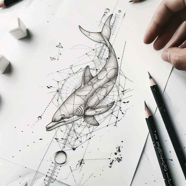 geometric-linework-tattoo – tattoo design ideas free ai generated – quiet – for-lower-arm – Gallery: geometric-inkby-ai
