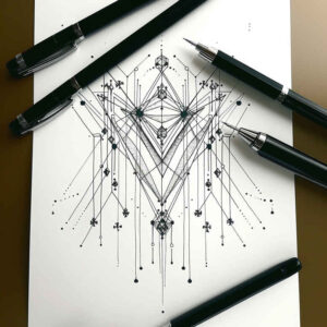 geometric-motif-tattoo – tattoo design ideas free ai generated – nonintrusive – for-abdomen – Gallery: geometric-inkby-ai