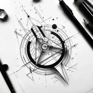 geometric-motif-tattoo – tattoo design ideas free ai generated – single-color – for-side-torso – Gallery: geometric-inkby-ai