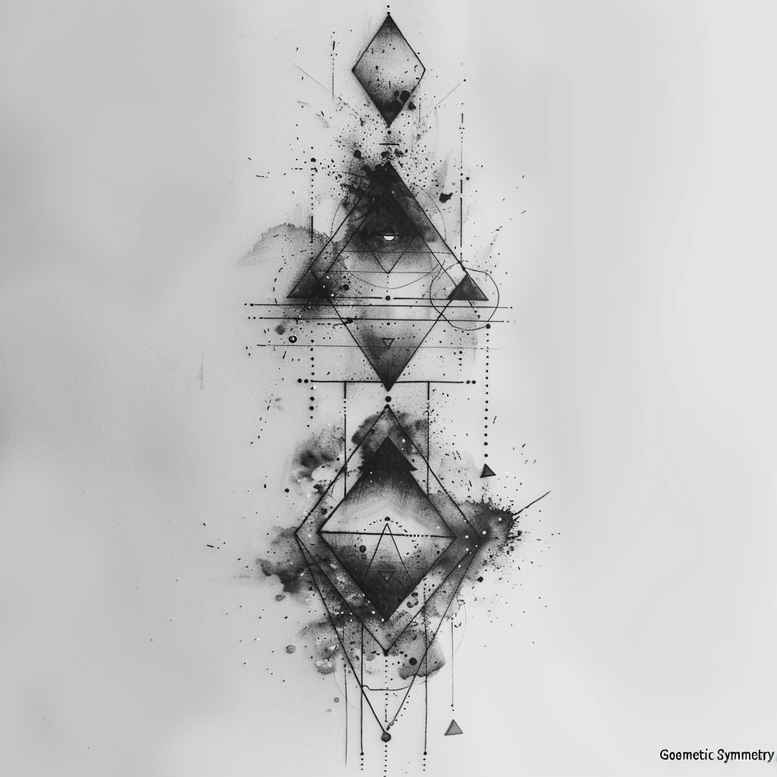 geometric-motif-tattoo – tattoo design ideas free ai generated – thin-script – for-hand – Gallery: geometric-inkby-ai