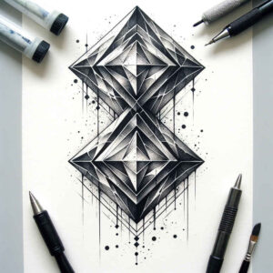 geometric-motif-tattoo – tattoo design ideas free ai generated – tiny-motif – for-lower-arm – Gallery: geometric-inkby-ai