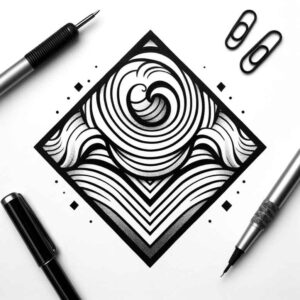geometric-outline – tattoo design ideas free ai generated – fine-line – for-back-of-neck – Gallery: geometric-inkby-ai