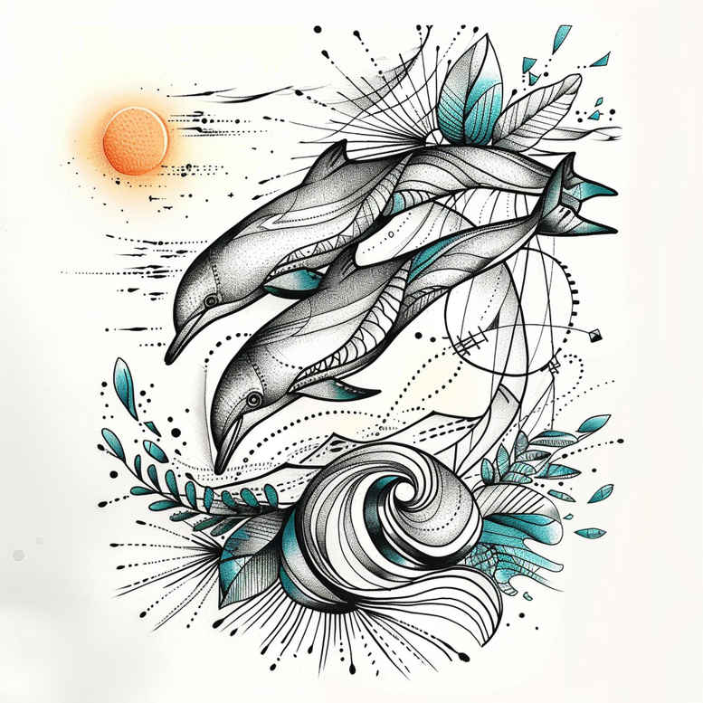 geometric-outline – tattoo design ideas free ai generated – tiny-detail – for-toe – Gallery: geometric-inkby-ai