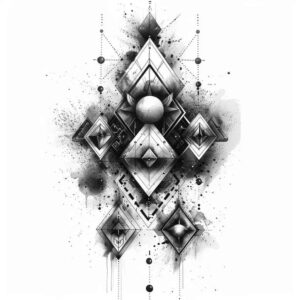 geometric-pattern-tattoo – tattoo design ideas free ai generated – fine-line – for-shin – Gallery: geometric-inkby-ai
