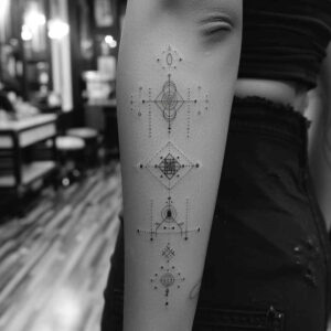 geometric-silhouette – tattoo design ideas free ai generated – clean-shape – for-wrist-side – Gallery: geometric-inkby-ai