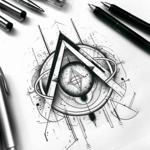 geometric-silhouette – tattoo design ideas free ai generated – simple-dot – for-chest – Gallery: geometric-inkby-ai
