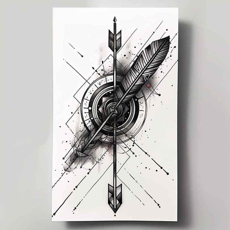 geometric-silhouette – tattoo design ideas free ai generated – unembellished – for-abdomen – Gallery: geometric-inkby-ai