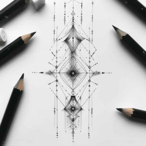 geometric-symbol-tattoo – tattoo design ideas free ai generated – basic – for-lower-thigh – Gallery: geometric-inkby-ai