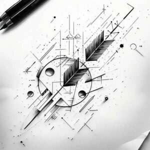 geometric-symbol-tattoo – tattoo design ideas free ai generated – monochrome – for-lower-arm – Gallery: geometric-inkby-ai