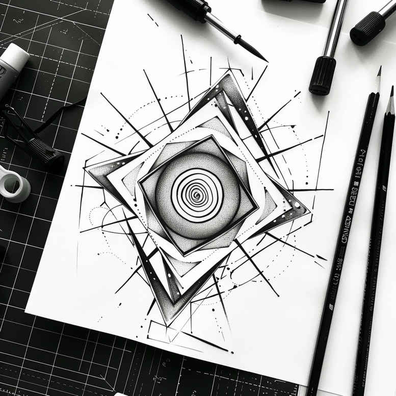 geometric-tattoo – tattoo design ideas free ai generated – abstract – for-lower-back – Gallery: geometric-inkby-ai